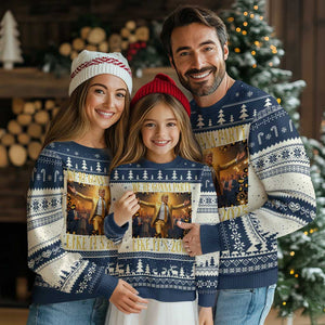 Funny Trump Dance Happy New Year Ugly Christmas Sweater We're Gonna Party Like It's 2025 TS11 Navy Print Your Wear