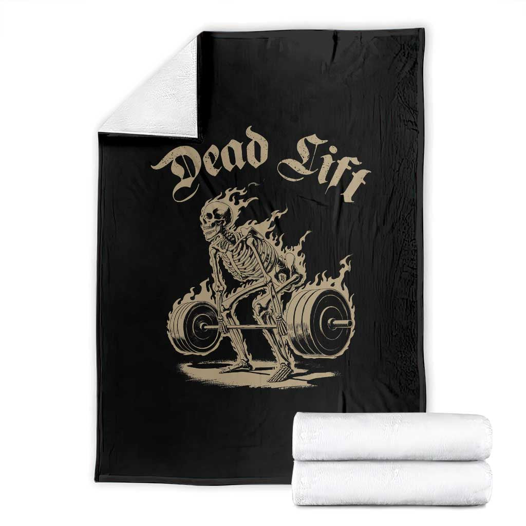 Funny Deadlifts Lifting Weights Gym Skeleton Throw Blanket TS11 Black Print Your Wear