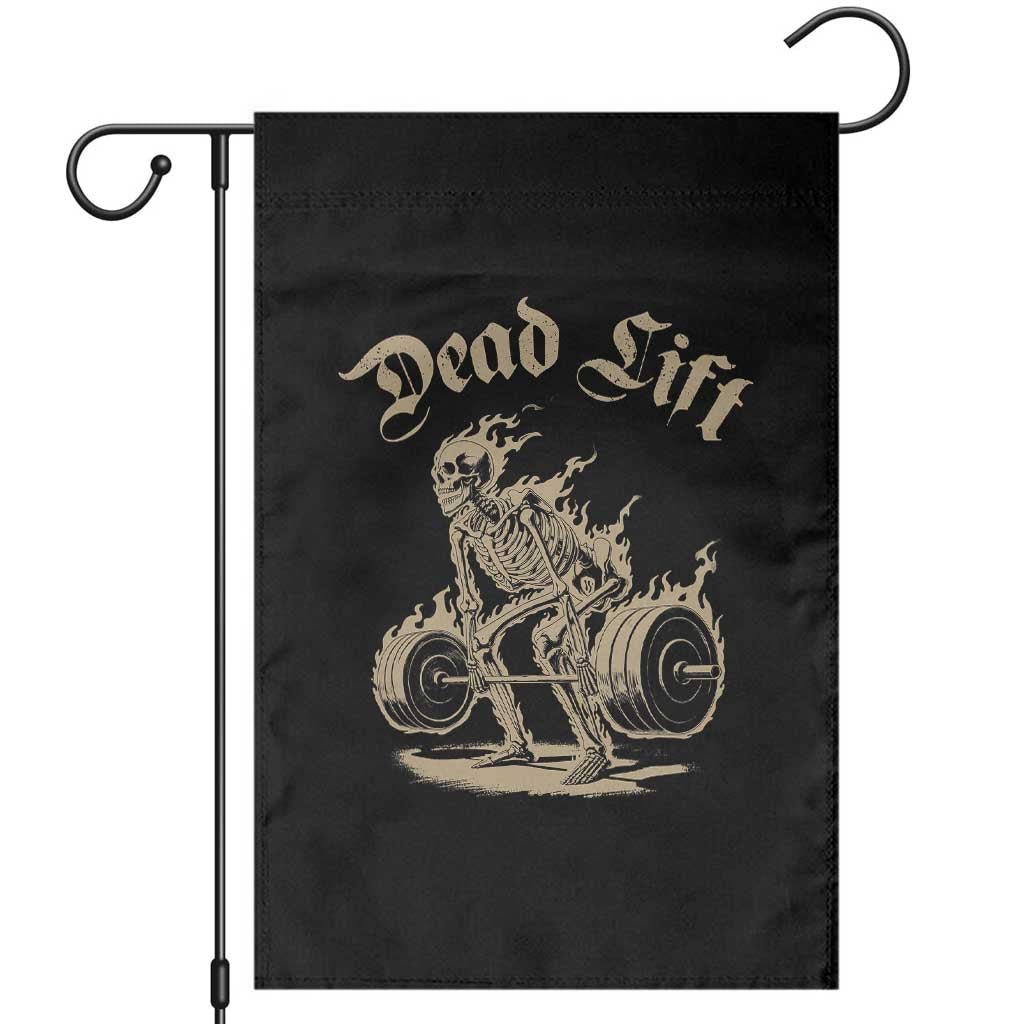 Funny Deadlifts Lifting Weights Gym Skeleton Garden Flag TS11 Black Print Your Wear