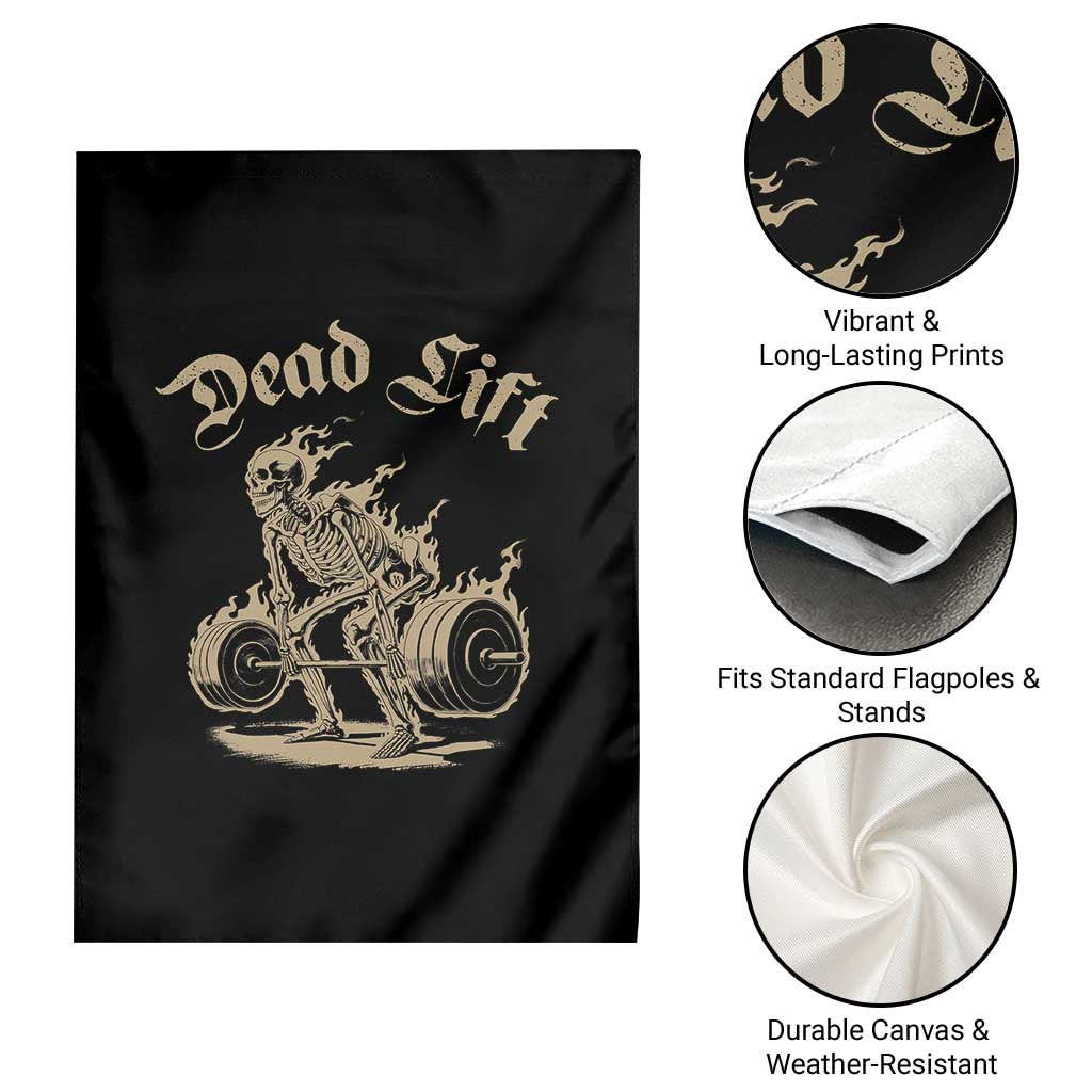Funny Deadlifts Lifting Weights Gym Skeleton Garden Flag TS11 Print Your Wear