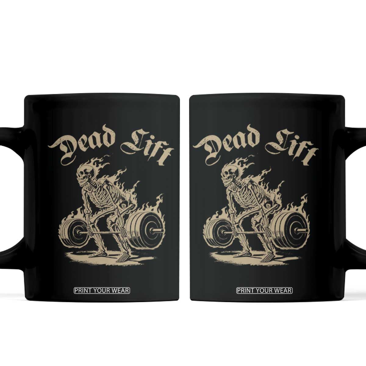Funny Deadlifts Lifting Weights Gym Skeleton Coffee Mug TS11 Black Print Your Wear