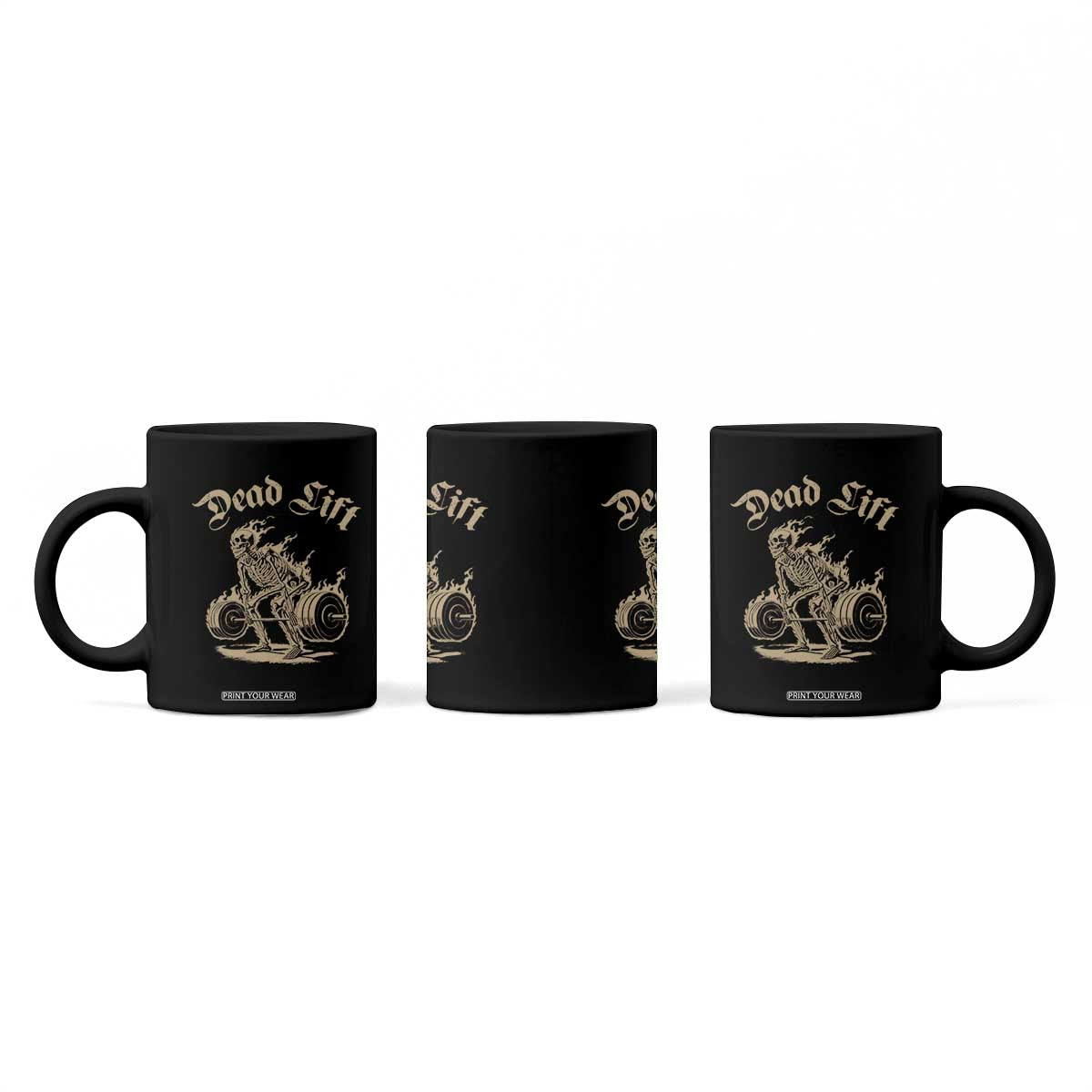 Funny Deadlifts Lifting Weights Gym Skeleton Coffee Mug TS11 Print Your Wear