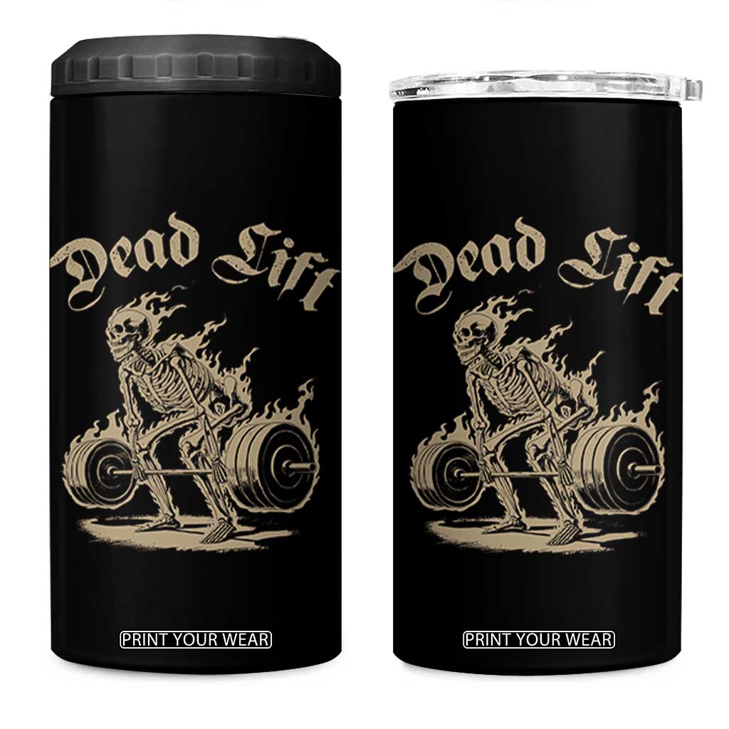 Funny Deadlifts Lifting Weights Gym Skeleton 4 in 1 Can Cooler Tumbler TS11 One Size: 16 oz Black Print Your Wear