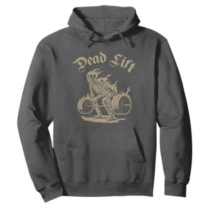 Funny Deadlifts Lifting Weights Gym Skeleton Hoodie TS11 Dark Heather Print Your Wear