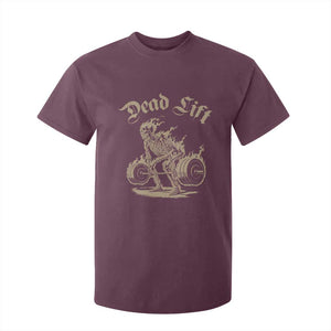 Funny Deadlifts Lifting Weights Gym Skeleton T Shirt For Kid TS11 Maroon Print Your Wear