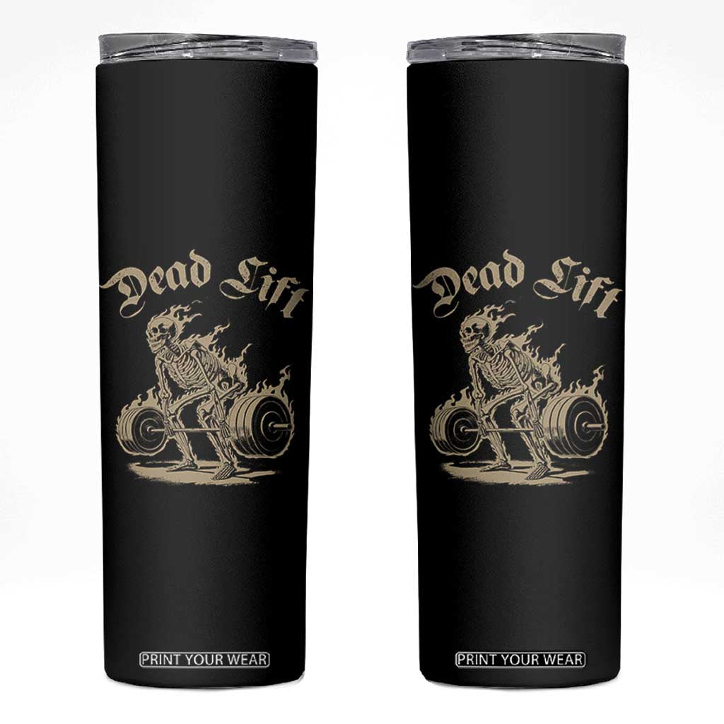 Funny Deadlifts Lifting Weights Gym Skeleton Skinny Tumbler TS11 Black Print Your Wear