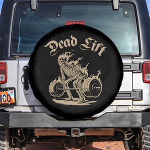 Funny Deadlifts Lifting Weights Gym Skeleton Spare Tire Cover TS11 No hole Black Print Your Wear