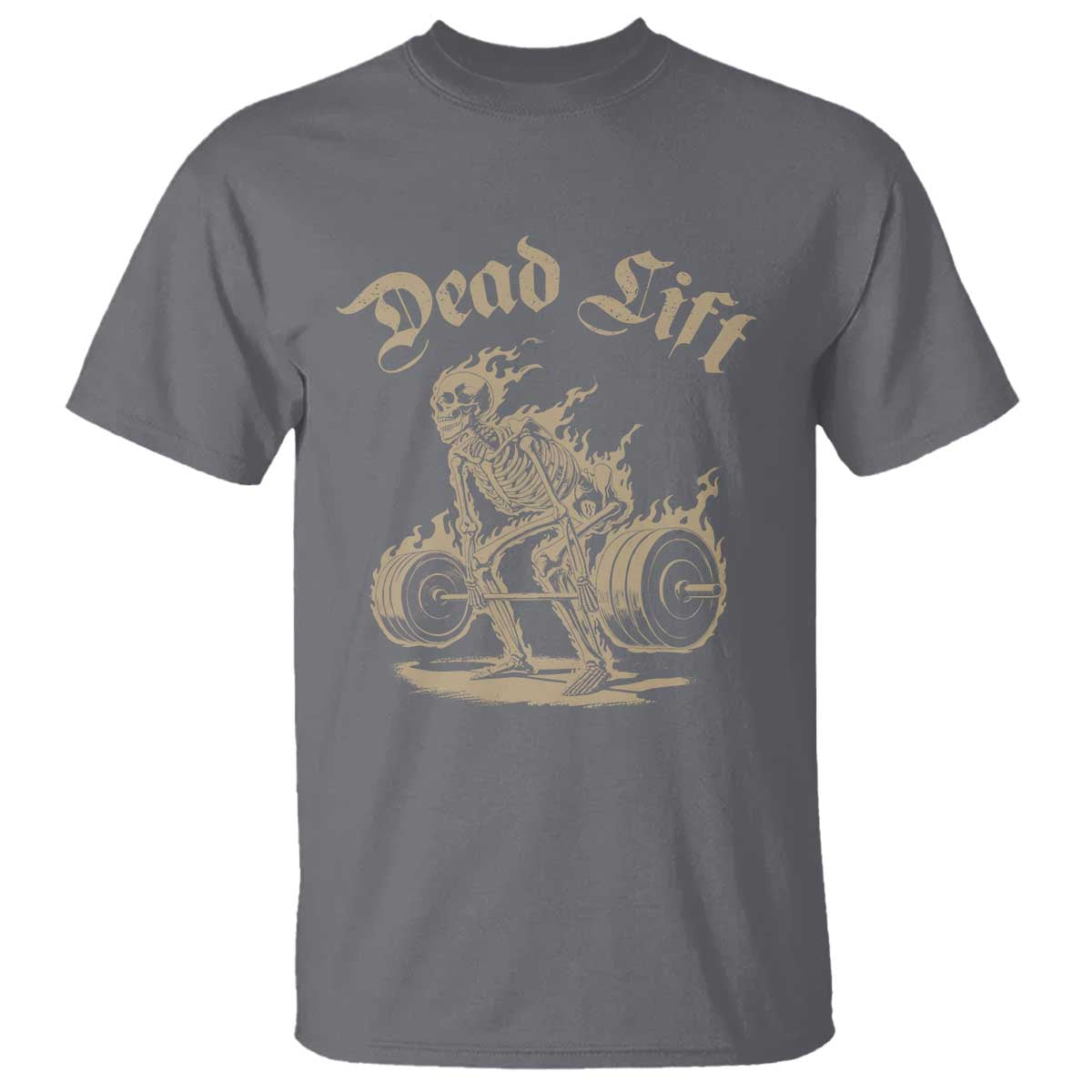 Funny Deadlifts Lifting Weights Gym Skeleton T Shirt TS11 Charcoal Print Your Wear