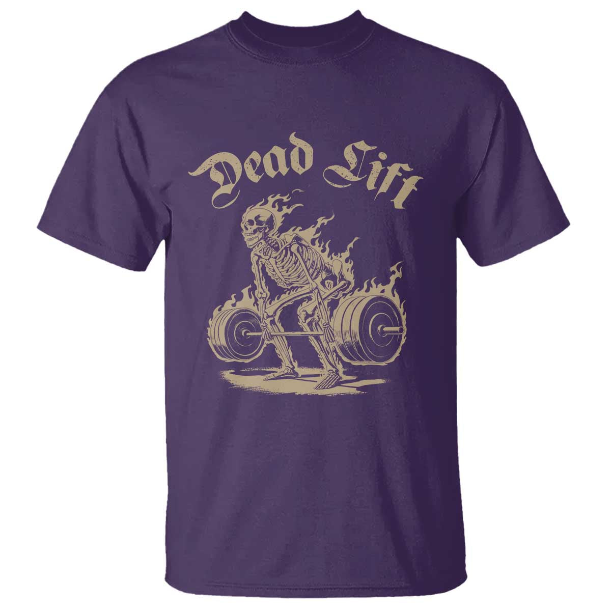 Funny Deadlifts Lifting Weights Gym Skeleton T Shirt TS11 Purple Print Your Wear