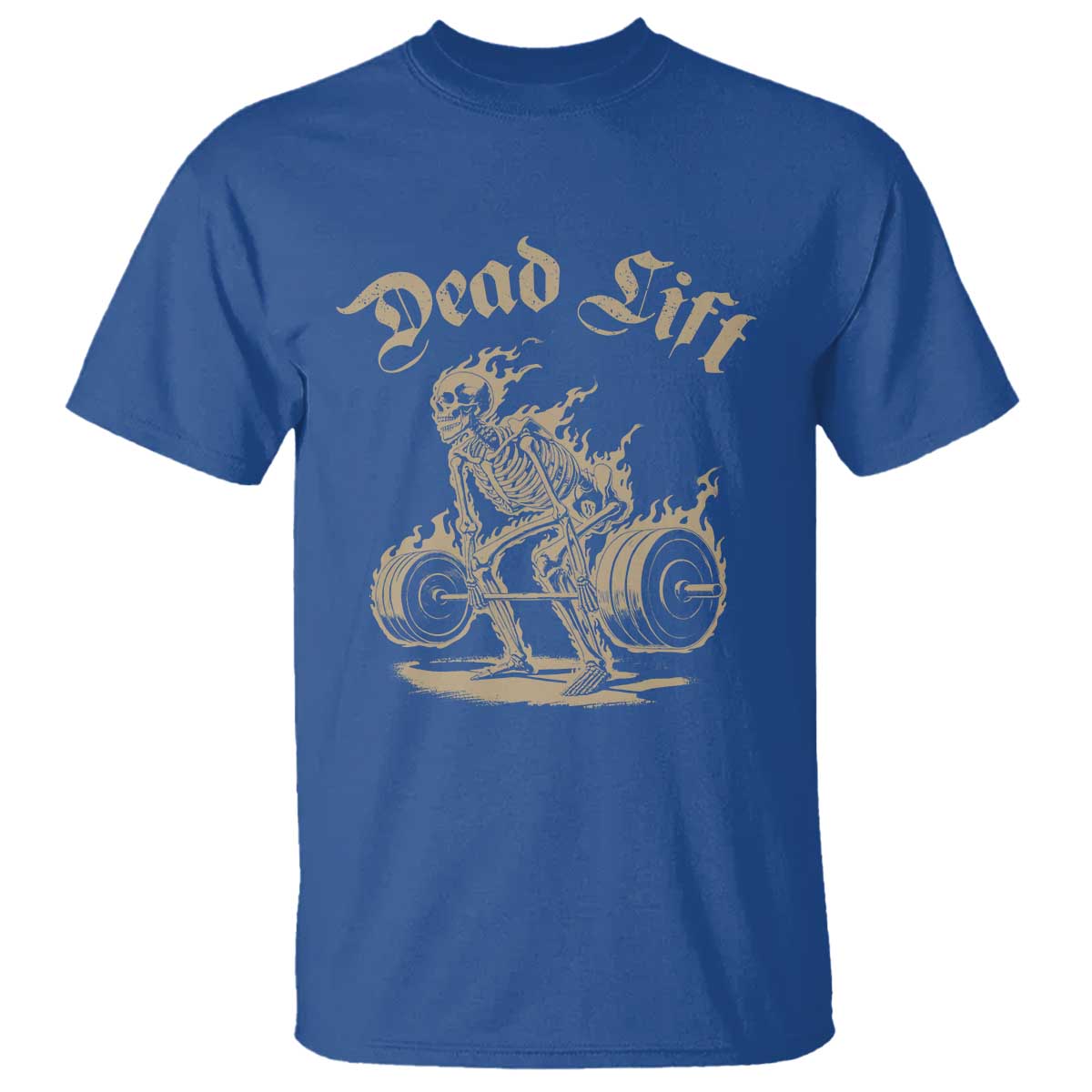 Funny Deadlifts Lifting Weights Gym Skeleton T Shirt TS11 Royal Blue Print Your Wear