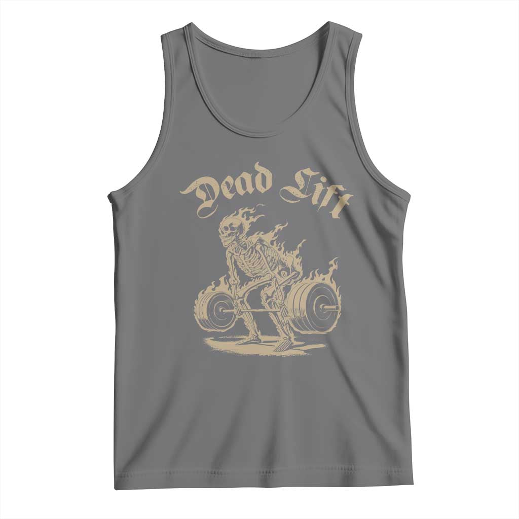 Funny Deadlifts Lifting Weights Gym Skeleton Tank Top TS11 Black Heather Print Your Wear