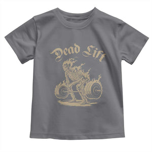 Funny Deadlifts Lifting Weights Gym Skeleton Toddler T Shirt TS11 Charcoal Print Your Wear