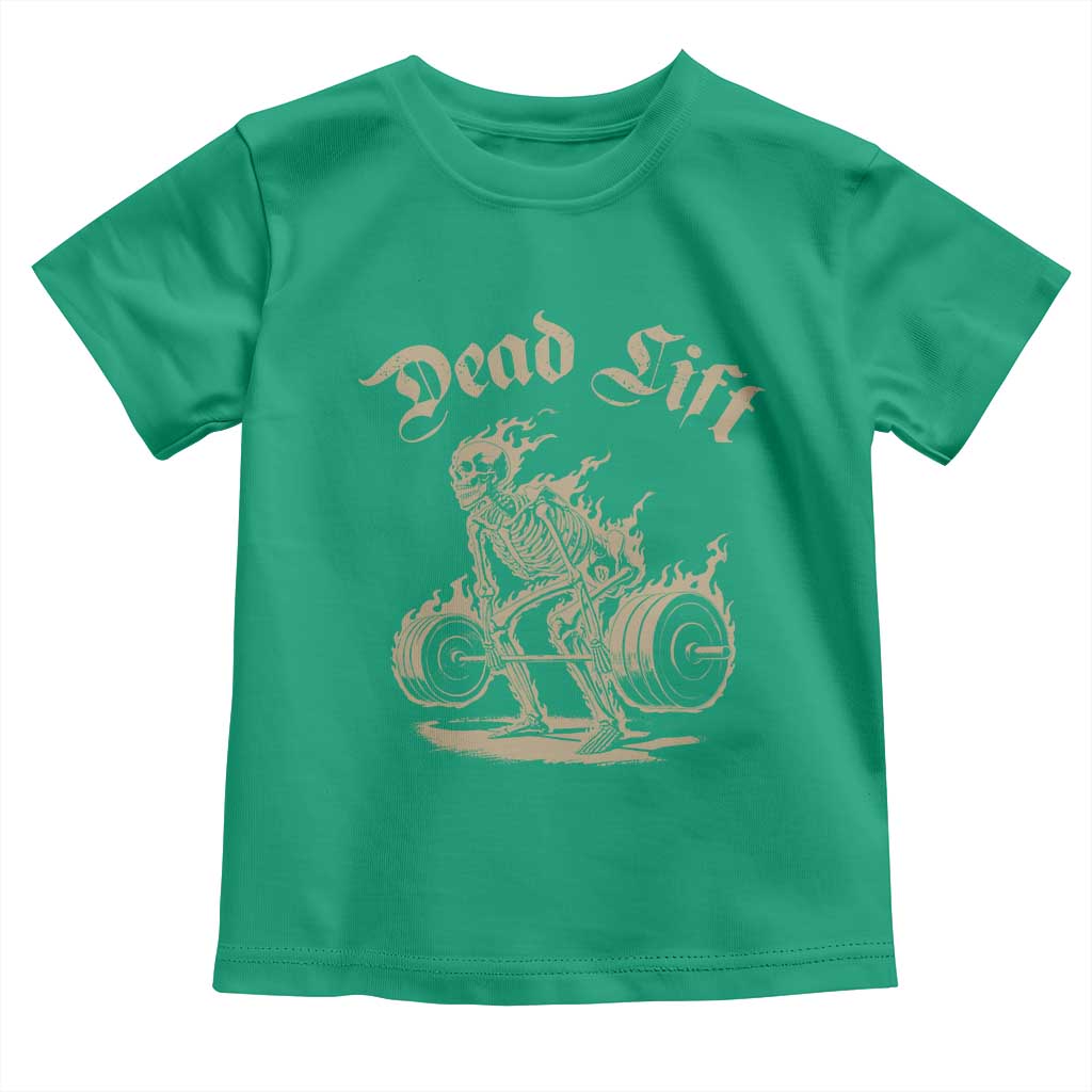 Funny Deadlifts Lifting Weights Gym Skeleton Toddler T Shirt TS11 Irish Green Print Your Wear