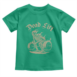 Funny Deadlifts Lifting Weights Gym Skeleton Toddler T Shirt TS11 Irish Green Print Your Wear