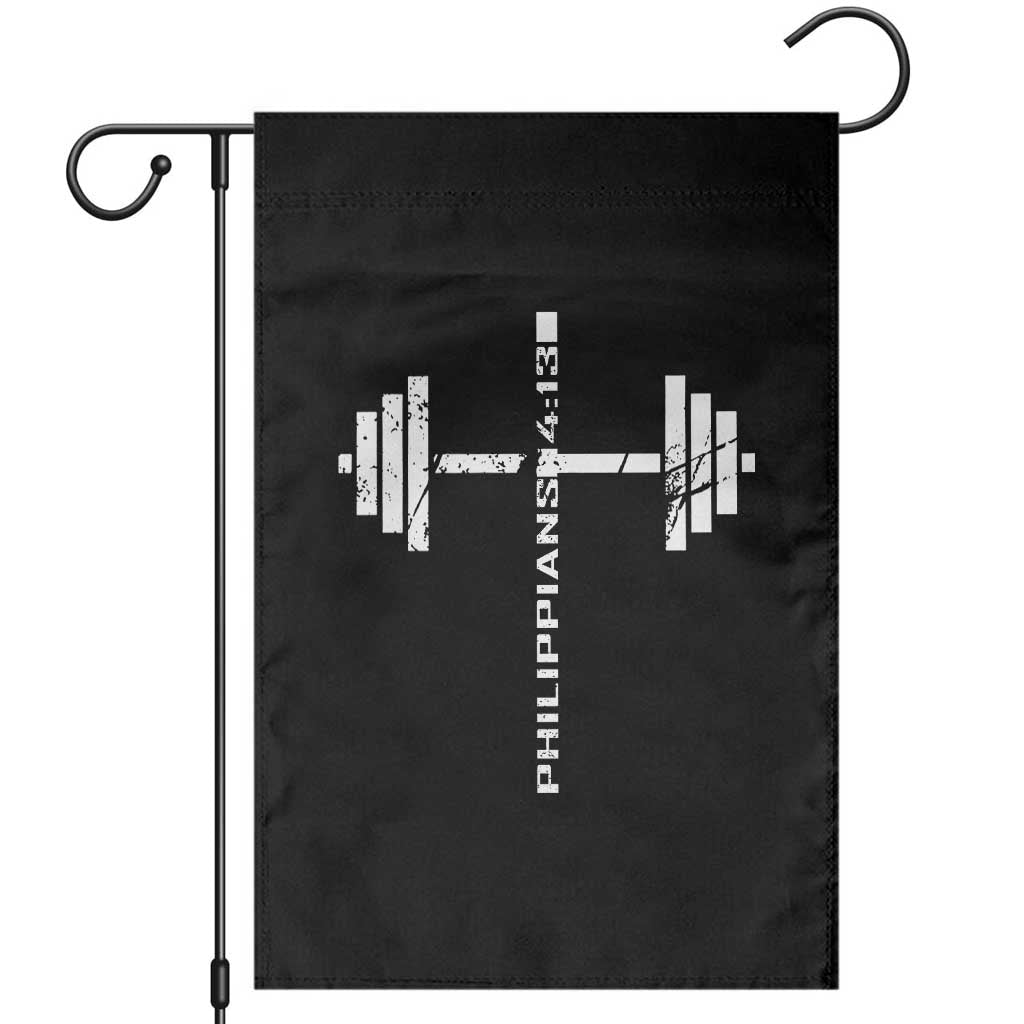 Christian Bible Gym Garden Flag Jesus Weightlifter Workout Faith Philippians 4 13 TS11 Black Print Your Wear