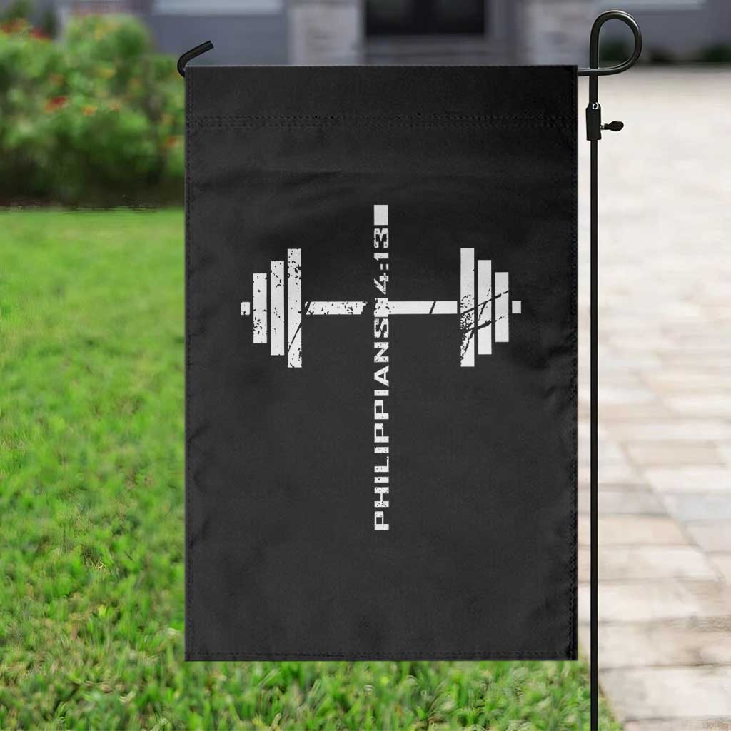 Christian Bible Gym Garden Flag Jesus Weightlifter Workout Faith Philippians 4 13 TS11 Print Your Wear