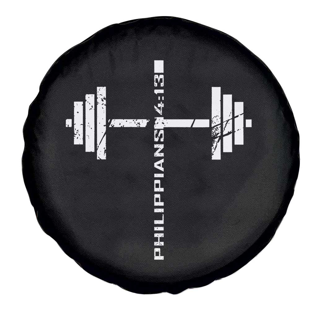 Christian Bible Gym Spare Tire Cover Jesus Weightlifter Workout Faith Philippians 4 13 TS11 Print Your Wear