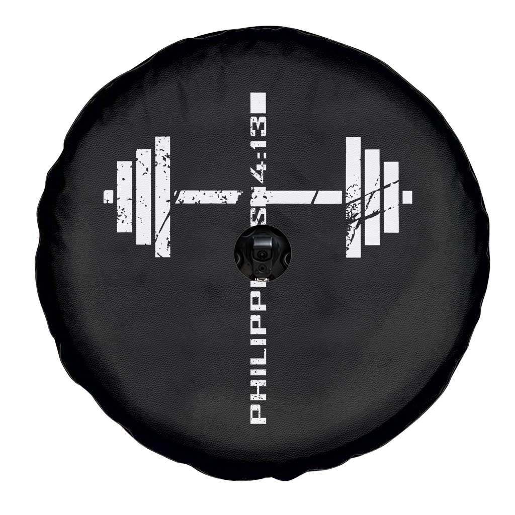 Christian Bible Gym Spare Tire Cover Jesus Weightlifter Workout Faith Philippians 4 13 TS11 Print Your Wear
