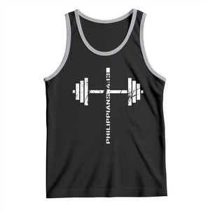 Christian Bible Gym Tank Top Jesus Weightlifter Workout Faith Philippians 4 13 TS11 Black Athletic Heather Print Your Wear