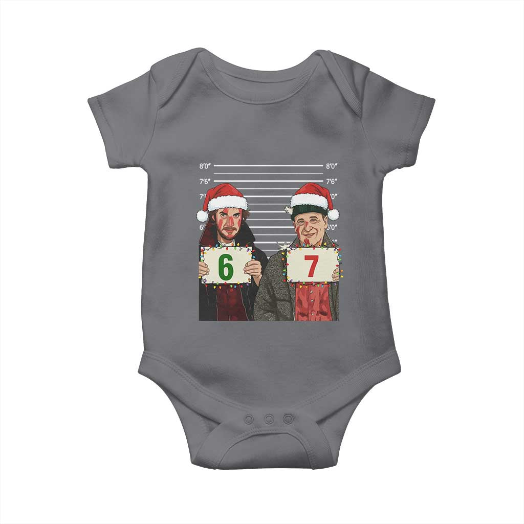 Funny 67 Christmas Movie Baby Onesie Six Seven Wet Bandits Home Xmas Alone TS11 Charcoal Print Your Wear