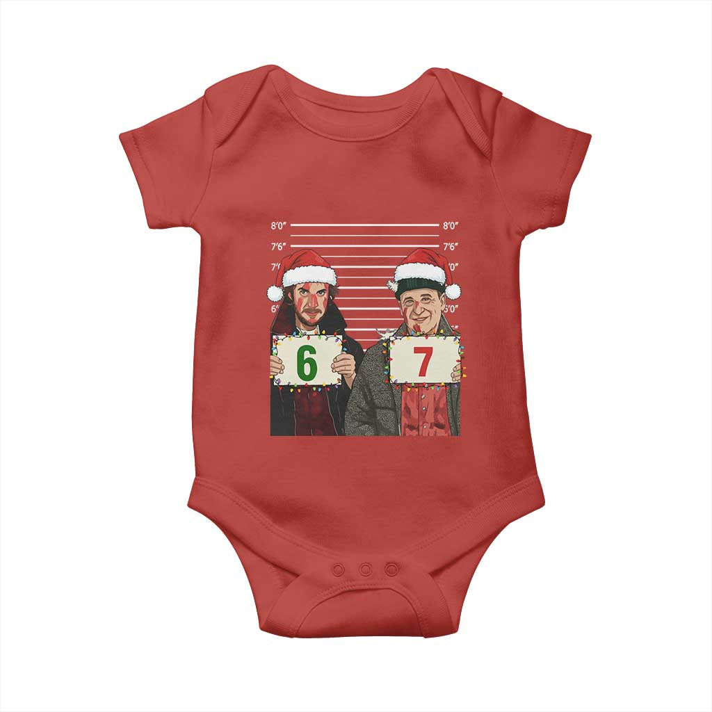 Funny 67 Christmas Movie Baby Onesie Six Seven Wet Bandits Home Xmas Alone TS11 Red Print Your Wear
