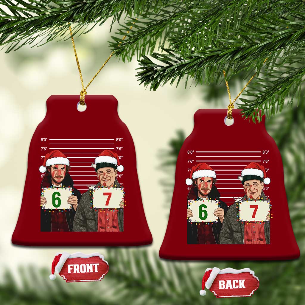 Funny 67 Christmas Movie Ceramic Ornament Six Seven Wet Bandits Home Xmas Alone TS11 Print Your Wear
