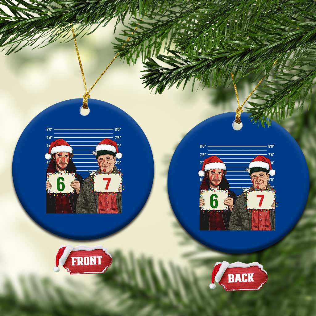 Funny 67 Christmas Movie Ceramic Ornament Six Seven Wet Bandits Home Xmas Alone TS11 1pc Blue Print Your Wear
