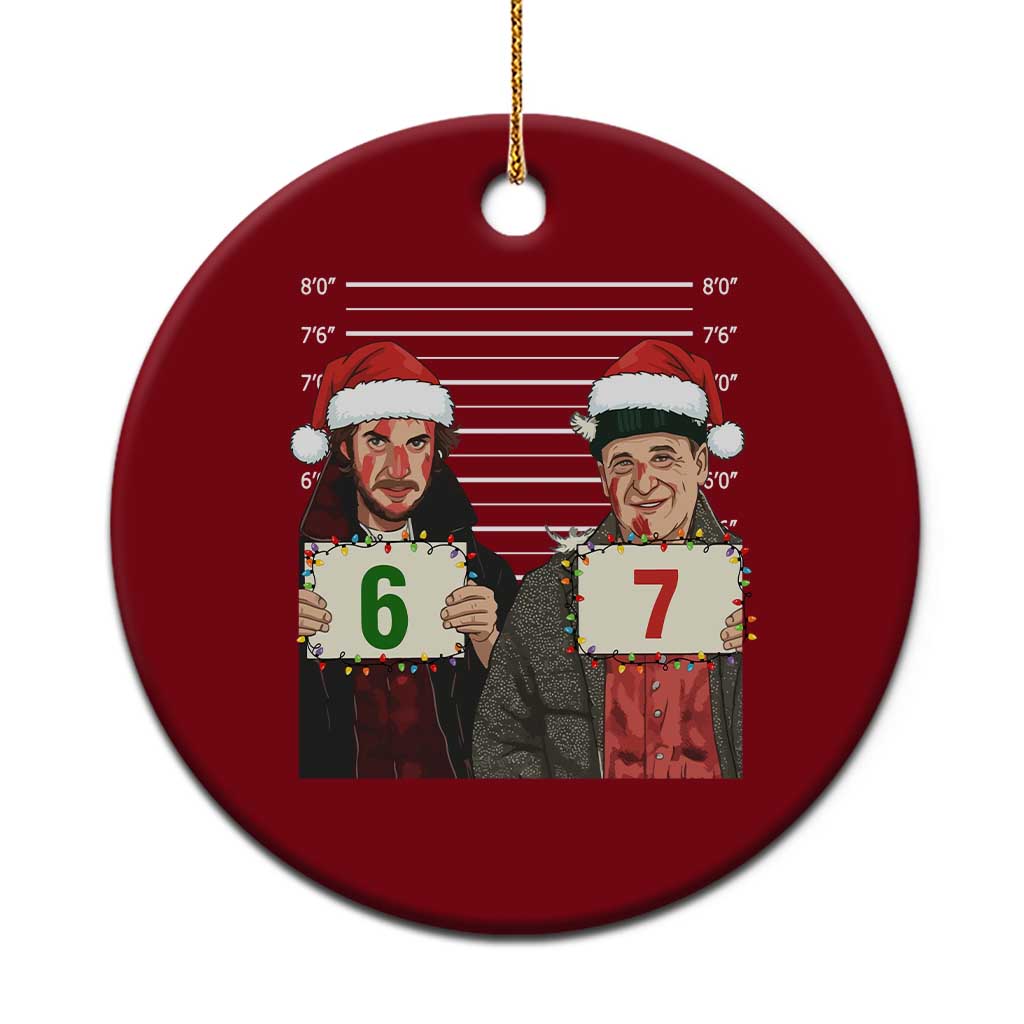 Funny 67 Christmas Movie Ceramic Ornament Six Seven Wet Bandits Home Xmas Alone TS11 1pc Red Print Your Wear