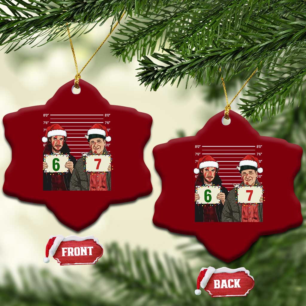 Funny 67 Christmas Movie Ceramic Ornament Six Seven Wet Bandits Home Xmas Alone TS11 Print Your Wear
