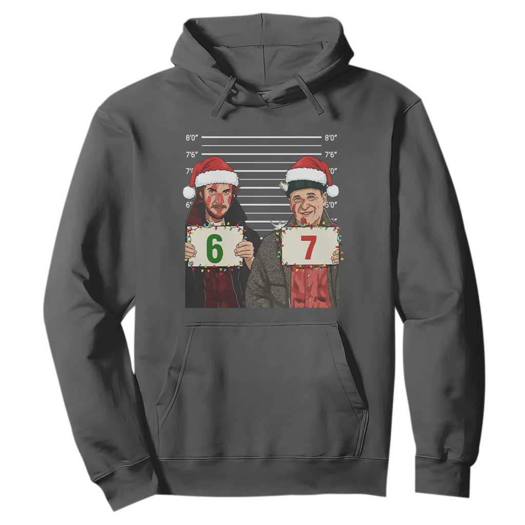 Funny 67 Christmas Movie Hoodie Six Seven Wet Bandits Home Xmas Alone TS11 Dark Heather Print Your Wear