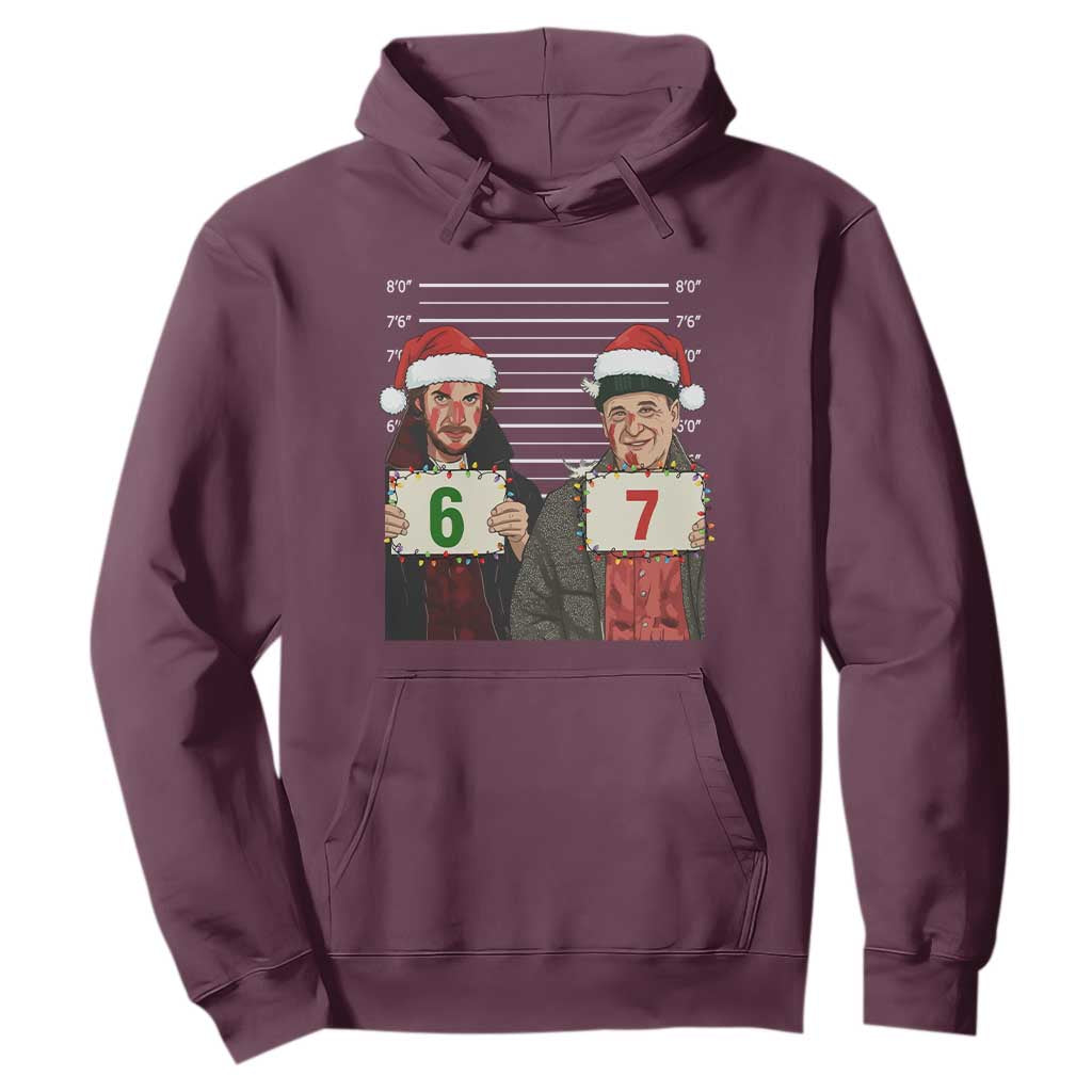 Funny 67 Christmas Movie Hoodie Six Seven Wet Bandits Home Xmas Alone TS11 Maroon Print Your Wear
