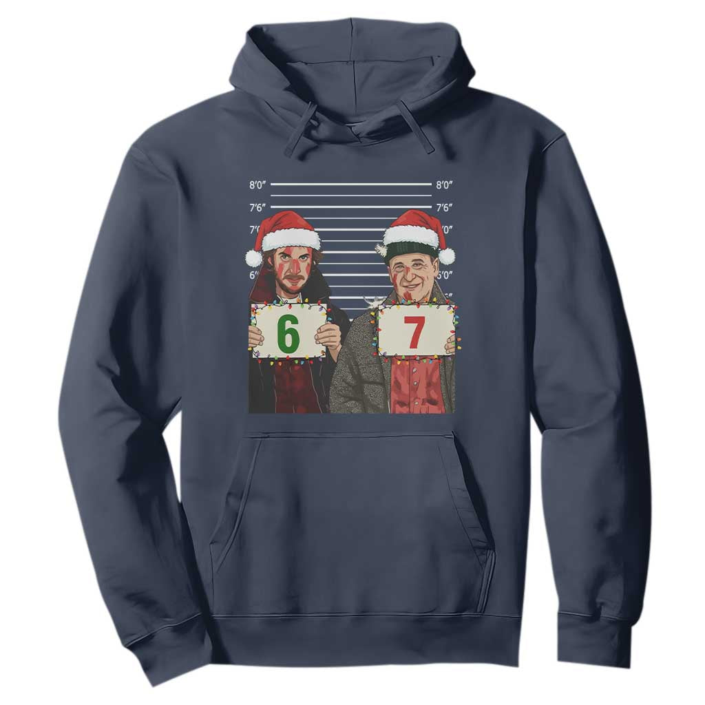 Funny 67 Christmas Movie Hoodie Six Seven Wet Bandits Home Xmas Alone TS11 Navy Print Your Wear