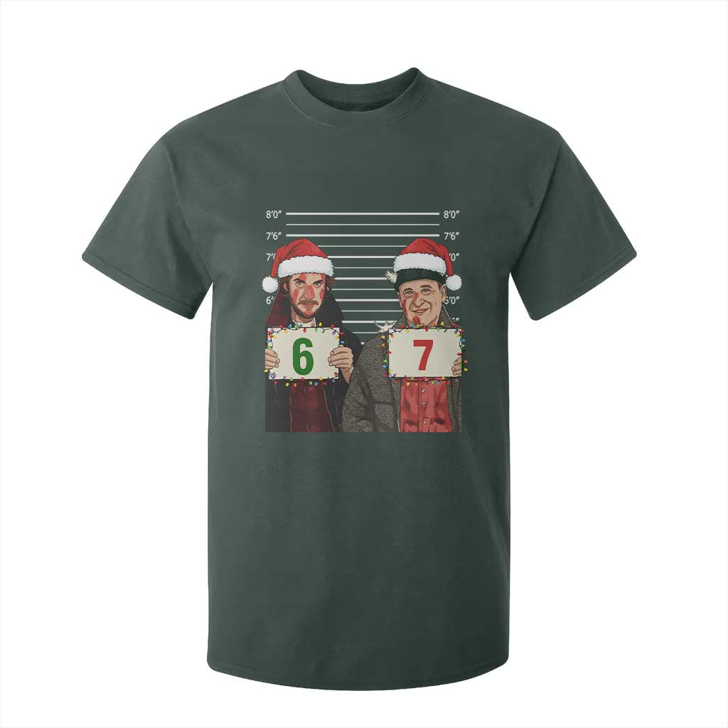 Funny 67 Christmas Movie T Shirt For Kid Six Seven Wet Bandits Home Xmas Alone TS11 Dark Forest Green Print Your Wear
