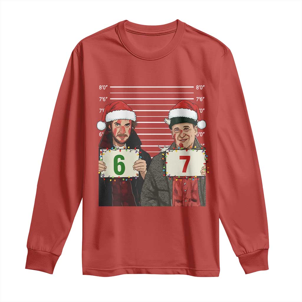 Funny 67 Christmas Movie Long Sleeve Shirt Six Seven Wet Bandits Home Xmas Alone TS11 Red Print Your Wear
