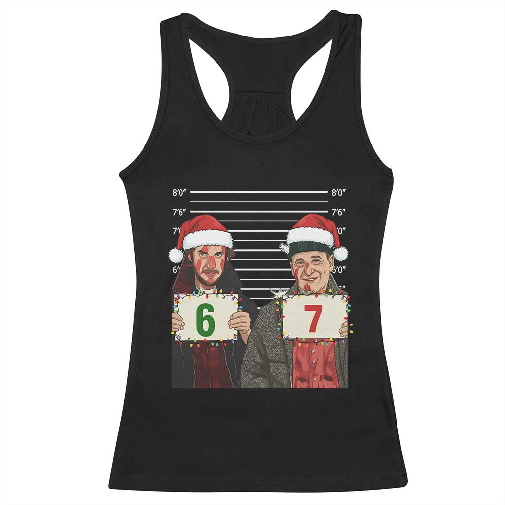 Funny 67 Christmas Movie Racerback Tank Top Six Seven Wet Bandits Home Xmas Alone TS11 Black Print Your Wear
