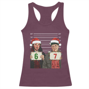 Funny 67 Christmas Movie Racerback Tank Top Six Seven Wet Bandits Home Xmas Alone TS11 Maroon Print Your Wear