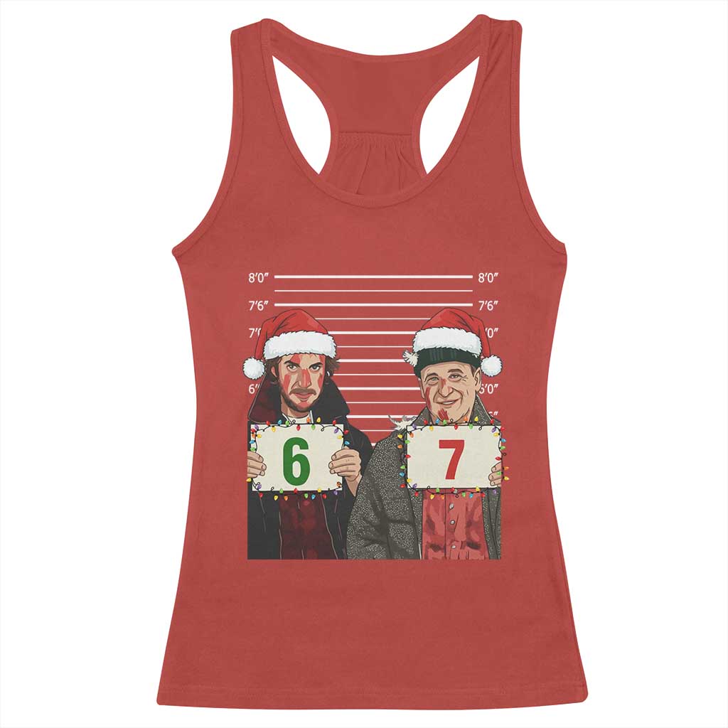 Funny 67 Christmas Movie Racerback Tank Top Six Seven Wet Bandits Home Xmas Alone TS11 Red Print Your Wear