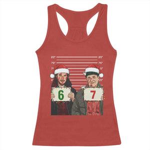 Funny 67 Christmas Movie Racerback Tank Top Six Seven Wet Bandits Home Xmas Alone TS11 Red Print Your Wear