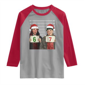 Funny 67 Christmas Movie Raglan Shirt Six Seven Wet Bandits Home Xmas Alone TS11 Sport Gray Red Print Your Wear