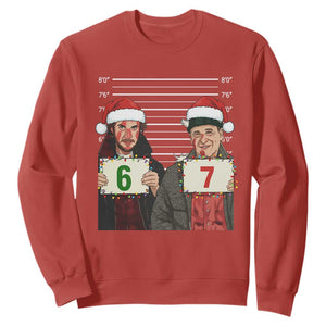 Funny 67 Christmas Movie Sweatshirt Six Seven Wet Bandits Home Xmas Alone TS11 Red Print Your Wear