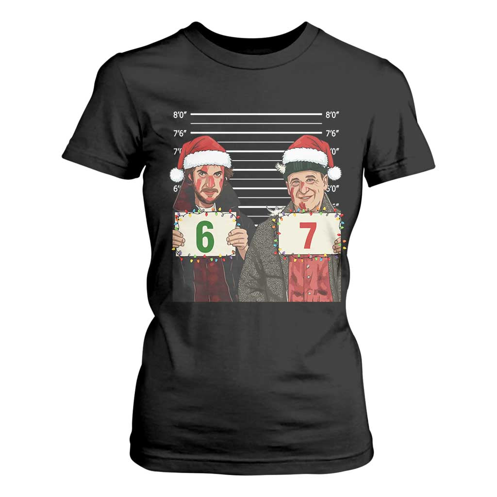 Funny 67 Christmas Movie T Shirt For Women Six Seven Wet Bandits Home Xmas Alone TS11 Black Print Your Wear