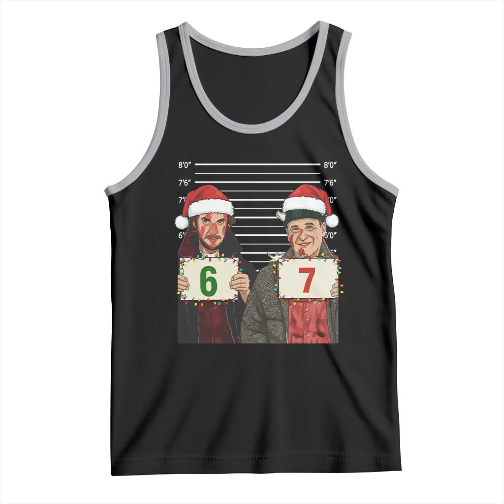Funny 67 Christmas Movie Tank Top Six Seven Wet Bandits Home Xmas Alone TS11 Black Athletic Heather Print Your Wear