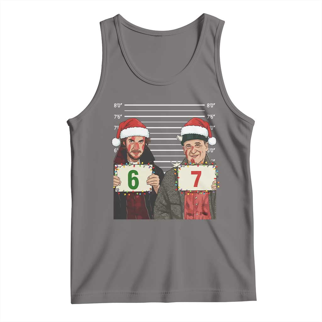 Funny 67 Christmas Movie Tank Top Six Seven Wet Bandits Home Xmas Alone TS11 Deep Heather Print Your Wear