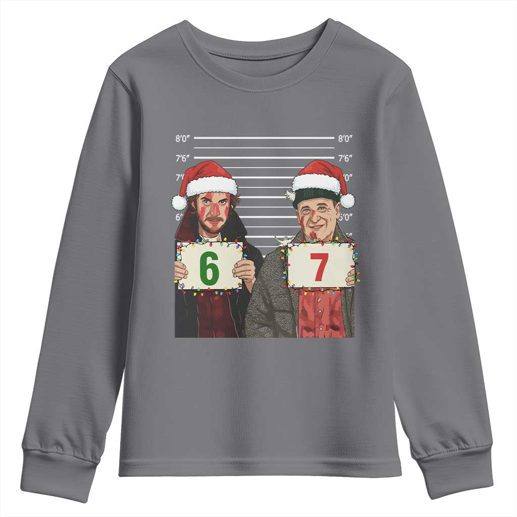 Funny 67 Christmas Movie Youth Sweatshirt Six Seven Wet Bandits Home Xmas Alone TS11 Charcoal Print Your Wear