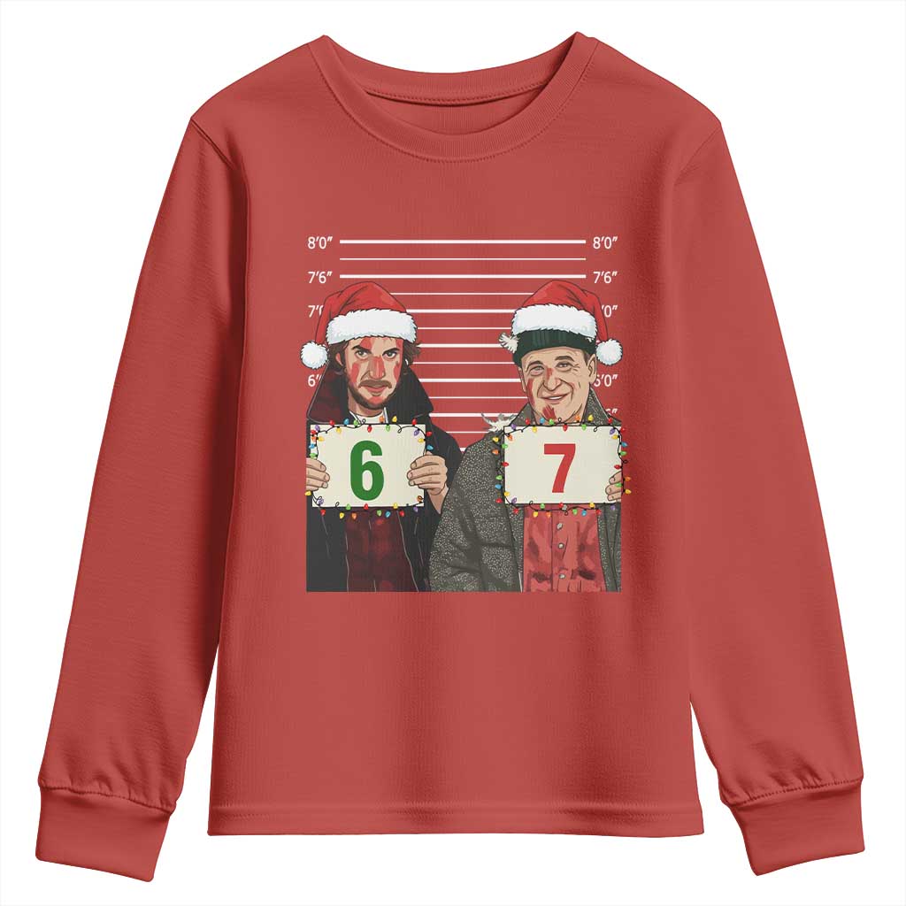 Funny 67 Christmas Movie Youth Sweatshirt Six Seven Wet Bandits Home Xmas Alone TS11 Red Print Your Wear