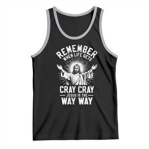 Remember When Life Gets Cray Cray Jesus is the Way Way Christmas Tank Top TS11 Black Athletic Heather Print Your Wear