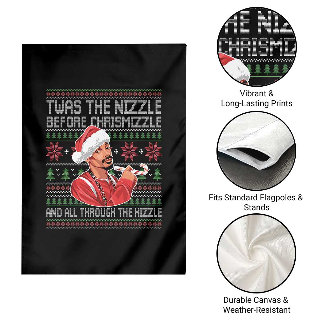 Funny Christmas Hip Hop Rap Gang Garden Flag Twas The Nizzle Before Chrismizzle And All Through The Hizzle TS11 Print Your Wear