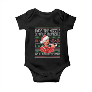 Funny Christmas Hip Hop Rap Gang Baby Onesie Twas The Nizzle Before Chrismizzle And All Through The Hizzle TS11 Black Print Your Wear