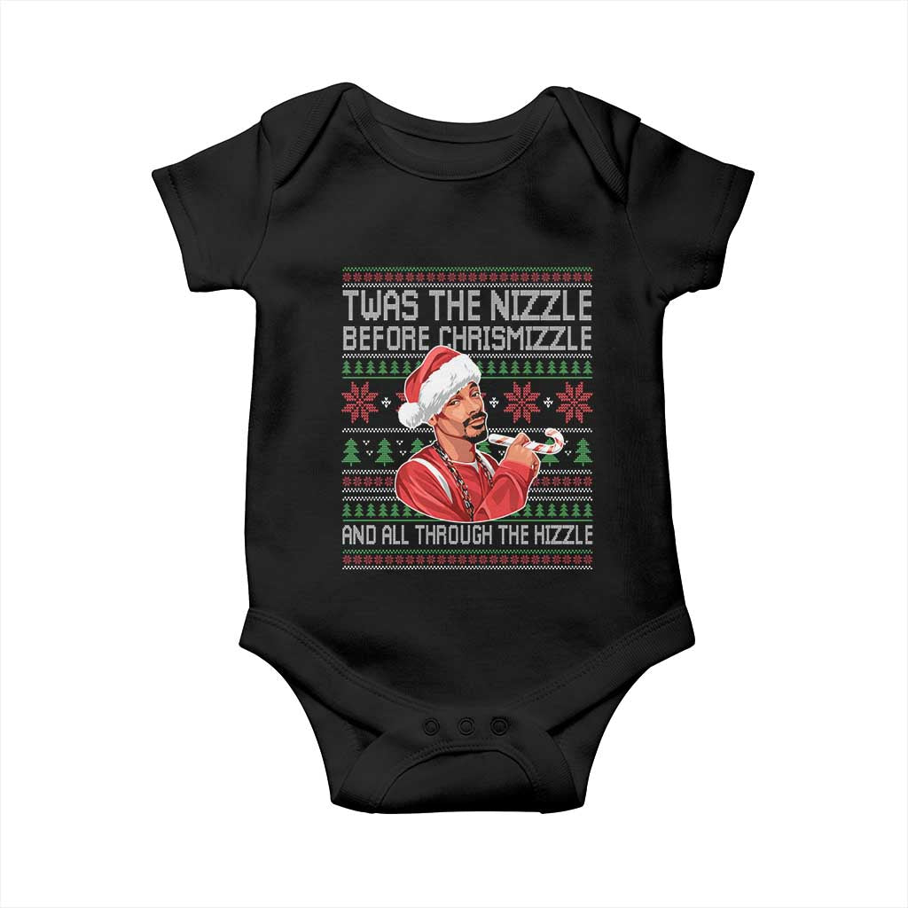 Funny Christmas Hip Hop Rap Gang Baby Onesie Twas The Nizzle Before Chrismizzle And All Through The Hizzle TS11 Black Print Your Wear