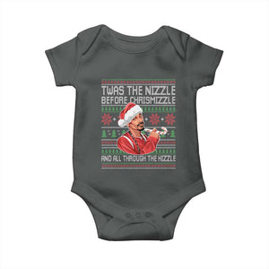 Funny Christmas Hip Hop Rap Gang Baby Onesie Twas The Nizzle Before Chrismizzle And All Through The Hizzle TS11 Dark Heather Print Your Wear